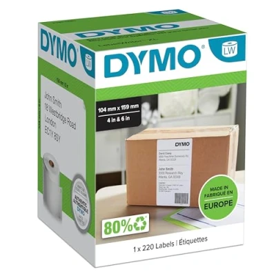Abbildung von DYMO Original LabelWriter Versandetiketten (Extragroß) für 5XL/4XL Etikettendrucker 104 mm x 159 Rolle mit 220 Etiketten selbstklebend Beschriftungsgerät