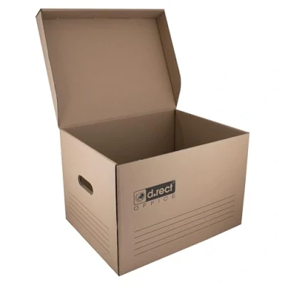 Abbildung von D.RECT 12 Stück Archivbox 2100 Lagerbox 431x333x294mm Klappdeckelbox Archivschachtel Aktenkarton Braun