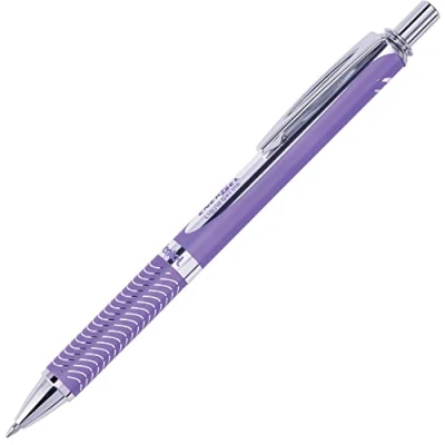 Abbildung von Pentel BL407V A EnerGel Sterling Gel Tintenroller mit Druckmechanik, 0,7 mm Kugeldurchmesser = 0,35 Strichstärke, violettfarbenes Metallgehäuse, 1 Stück