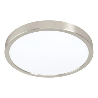 Abbildung von EGLO LED Deckenleuchte Fueva 5, Ø 28,5 cm, 1 flammige Aufbauleuchte aus Stahl und einer Kunststoff Leuchtfläche, Deckenlampe in Nickel Matt, Weiß, Aufbaulampe warmweiß