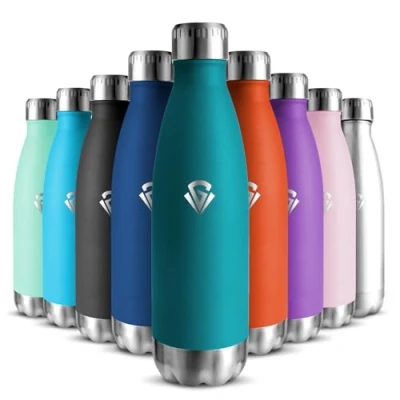 Abbildung von HoneyHolly Trinkflasche Edelstahl 750ml Thermosflasche, BPA Frei, Sport Auslaufsicher Wasserflasche,Trinkflasche Kohlensäure Geeignet, Thermoskanne für Fitness, Gym, Fahrrad