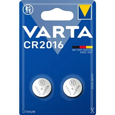 Abbildung von VARTA Batterien Knopfzelle CR2016, 2 Stück, Lithium Coin, 3V, kindersichere Verpackung, für elektronische Kleingeräte Autoschlüssel, Fernbedienungen, Waagen