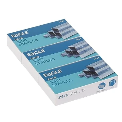 Abbildung von Eagle Heftklammern, 24/6 1000/Box, 3er Pack, 3000 Pcs insgesamt
