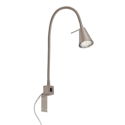 Abbildung von Briloner Leuchten LED Bettleuchte, Bettlampe Flexarm, inkl. An /Ausschalter, 4.7 Watt. 400 Lumen, 3.000 Kelvin, W, Matt Nickel