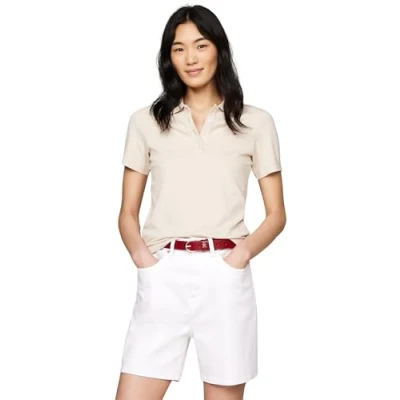 Abbildung von Tommy Hilfiger 1985 SLIM Poloshirt, Damen, Größe: Small, Classic beige