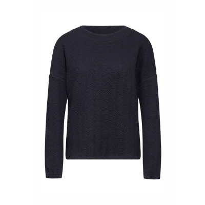 Abbildung von Street One Struktur MIT Turtleneck Langarmshirt, Damen, Größe: 42, Blau
