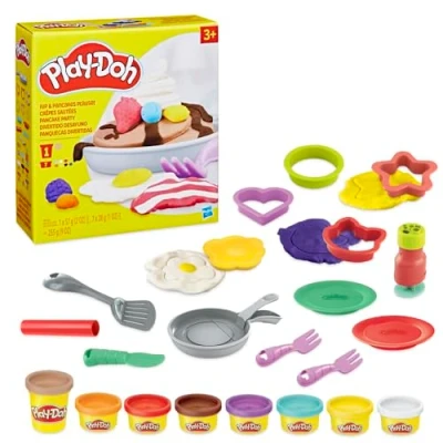 Abbildung von Play Doh Kitchen Creations Pancake Party 14 teiliges Spielset für Kinder ab 3 Jahren mit 8 Farben