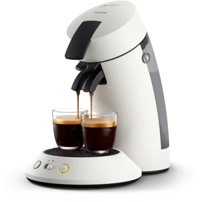 Abbildung von PHILIPS Senseo Original Plus Kaffeepadmaschine Coffee Boost Technologie, Kaffeestärkewahl, 0,7 L Wassertank, Direktstart und Abschaltfunktion, Zwei Tassen Funktion, Sanfte Crema (CSA210/10)