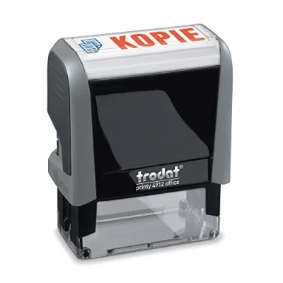 Abbildung von Trodat Office Printy 4912 selbstfärbender Textstempel, Text KOPIE, Abdruckfarbe blau rot, 47 x 18 mm