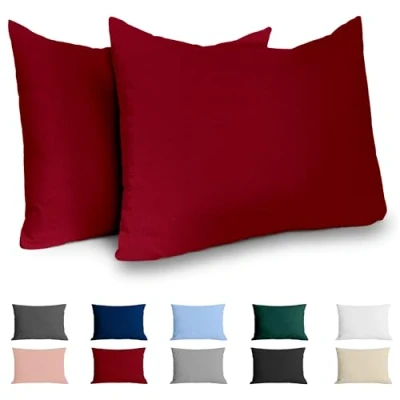 Abbildung von Kissenbezug 40x60 Baumwolle Renforcé (2er Set) Burgunderrot Dicht gewebt mit 57 Fäden/cm² 40 x 60 Oeko Tex Zertifiziert Dreamzie