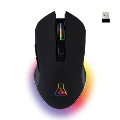 Abbildung von THE G LAB Kult Helium USB Gamer Maus mit Kabel Optischer Sensor 800 bis 6400 DPI, 7 farbige LED Hintergrundbeleuchtung, 6 Tasten PC Mac Xbox One PS5 (Kabellos)