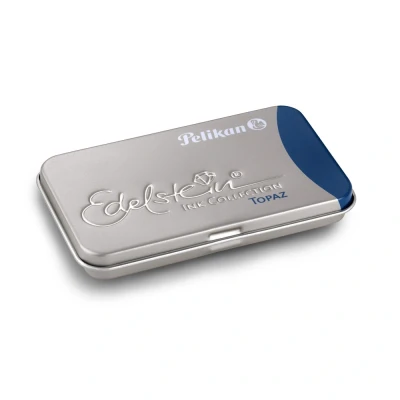 Abbildung von Pelikan 339655 GTP/6 Tintenpatronen Edelstein Ink im Metalletui Topaz, türkis/blau