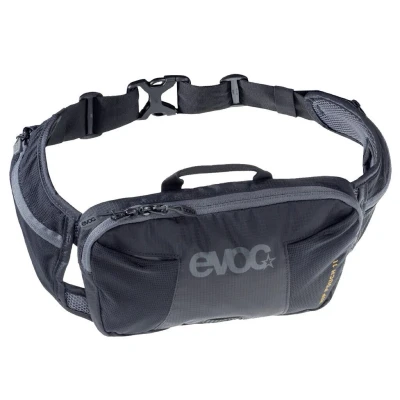 Abbildung von EVOC HIP POUCH, Hüfttasche (AIR PAD SYSTEM, zwei Hüftgurttaschen, Fächer für Proviant, Volumen: 1l, Gewicht: 220 g, Maße: 26 x 16 3 cm), Schwarz