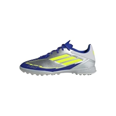 Abbildung von adidas Performance Messi F50 League Boots TURF Fußballschuh Multinocken, Herren, Größe: 42, Silver/yellow/blue Schuhe
