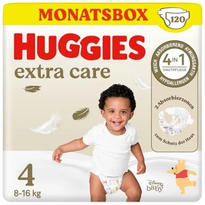 Abbildung von Huggies Babywindeln Extra Care mit Disney Design Größe 4, 120 Windeln (2x60), Monatsbox