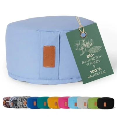 Abbildung von #DoYourYoga rundes Yogabolster waschbarer Bezug, Bio Buchweizenschalen (KBA) Füllung, 30 x 15 cm, Yoga Kissen für Yin &amp; Meditation Flieder