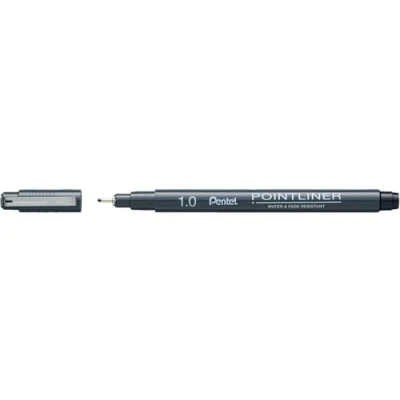 Abbildung von Pentel Pointliner S20P 10A, Fineliner, schwarz, wasserfest und lichtecht, 1.0 mm