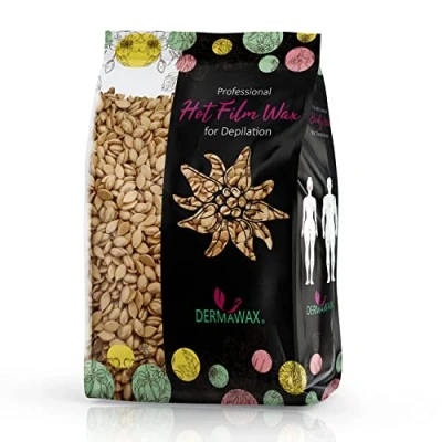 Abbildung von Dermawax 1 kg Gold Waxing Perlen Professionelle Heißwachs Wachsperlen zur Haarentfernung ohne Vliesstreifen Geeignet für alle Hauttypen und die kürzesten stärksten Haare perfekt (1 kg, Gold)