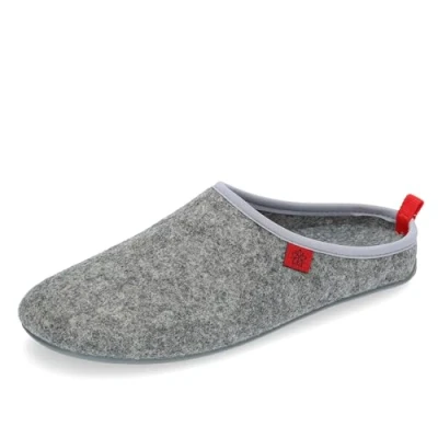 Abbildung von Andrés Machado Hausschuhe für Damen Sommer Dynamic Unisex Pantoffeln Wolle und Filz rutschfeste Gummisohle herausnehmbares Fußbett Grau EU 37