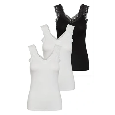 Abbildung von PIECES Damen PCBARBERA LACE TOP Spitzentop,3 Pack, Bright White/3 PACK White Whit, S