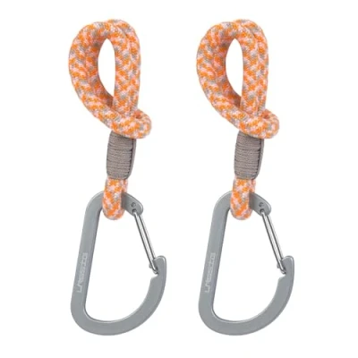 Abbildung von LÄSSIG Kinderwagenbefestigung (2 Stk.) Karabinerhaken Kinderwagenhaken Einkaufshaken/Stroller Hooks Cord beige/orange/lavende
