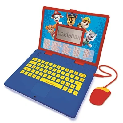 Abbildung von Lexibook Paw Patrol Zweisprachiger Laptop für Bildungszwecke Englisch und Deutsch, 124 Aktivitäten, Mathematik, Logik, Musik, Uhr, Spiele Kinderspielzeug (Mädchen &amp; Jungen) JC598PAZi3