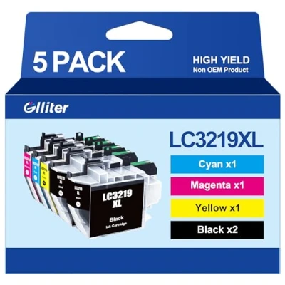 Abbildung von Glliter LC3219XL Patronen für Brother LC3217 Kompatibel mit MFC J5330DW J5335DW J5730DW J5930DW J6530DW J6930DW J6935DW (5er Pack)