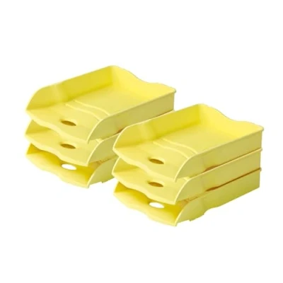 Abbildung von HAN Briefablage Re LOOP, 6 STÜCK, 100% recycled, Dokumentenablage, Briefkorb, Briefhalter, Papierablage, bis Format DIN A4/C4, 10298 915, gelb