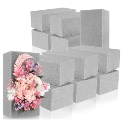 Abbildung von com four® 12x Steckmasse für Blumengestecke Steckschaum Trockenblumen Blumensteckschaum, Steckschwamm zum Basteln Hochzeit und Geburtstag