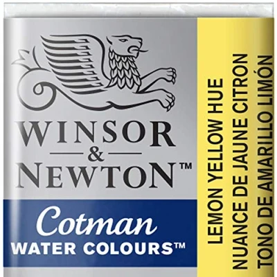 Abbildung von Winsor &amp; Newton 0301346 Cotman Aqarellfarbe 1/2 Napf, gute Transparenz, hervorragender Tönungsstärke und Maleigenschaften, Zitronengelb