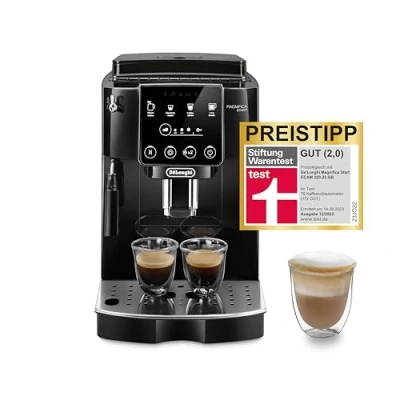 Abbildung von De&#039;Longhi Magnifica Start ECAM222.20.B, Kaffeevollautomat mit Milchaufschäumdüse, für Cappuccino, Espresso Direktwahltase und 2x Funktion, 13 stufiges Kegelmahlwerk, 1450 W, Schwarz