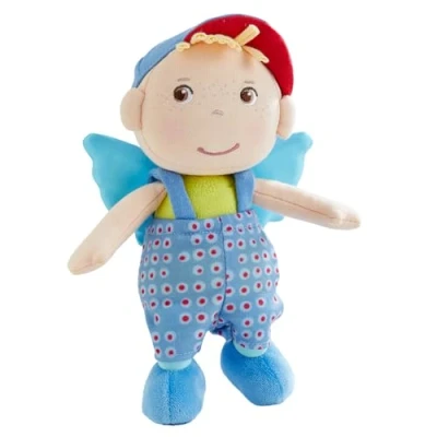 Abbildung von HABA 304104 Schutzengel Frido, Glücksbringer für Kinder, weiche Stoffpuppe mit Flügeln; Geschenk zur Geburt oder Taufe