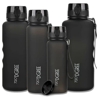 Abbildung von 720DGREE Trinkflasche 750ml “uberBottle“ abnehmbare Schlaufe +Motivationsskala, Sieb Auslaufsicher, Leicht, BPA Frei Tritan Sportflasche Wasserflasche für Sport, Fitness, Fahrrad, Outdoor