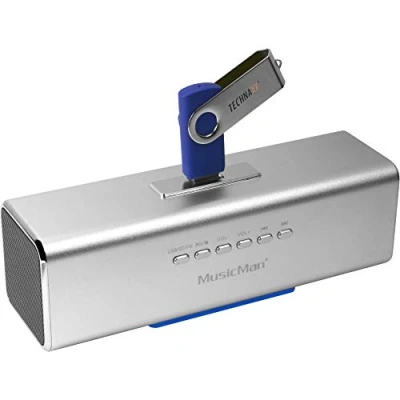 Abbildung von MusicMan MA Lautsprecher (MP3 Player, Soundstation &amp; Radio, USB, Line In) silber