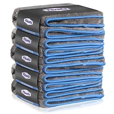Abbildung von Filzada® 5X Lackschonendes Mikrofasertuch Auto Mit 1200 GSM Unfassbare Saugkraft Und Fusselfrei Dank Extrem Weicher Mikrofaser Poliertücher Zur Professionellen Autopflege in 42x48cm (3)