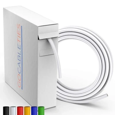 Abbildung von Gocableties Hochwertige Schrumpfschlauch Weiß 2,4 mm x 11 m Schrumpfverhältnis 2:1 wasserdichter schrumpfschläuche zur Kabelisolierung, Markierung, Kabelbündelung und für Reparaturen
