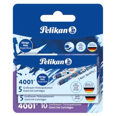 Abbildung von Pelikan Großraum Tintenpatronen 4001 Tinte Königsblau, Bunt bedruckt, 10 Stück
