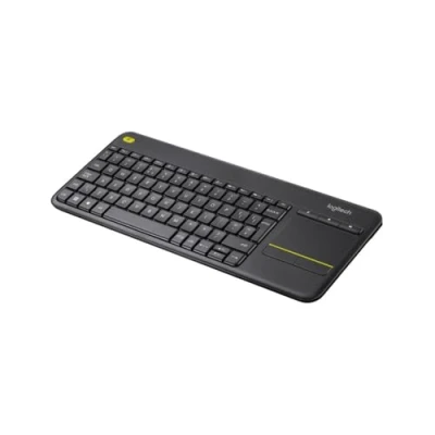 Abbildung von Logitech K400 Plus Kabellose Touch TV Tastatur mit integriertem Touchpad, Englishes QWERTY Layout Schwarz