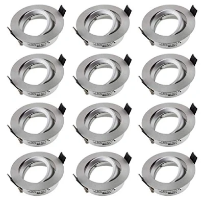 Abbildung von SEBSON Gehäuse für Einbaustrahler mit GU10 Fassung LED Halogen 230V Schwenkbarer Einbaurahmen, Lochdurchmesser 75mm (min. 73mm, max. 77mm) Deckenbeleuchtung 12er Set