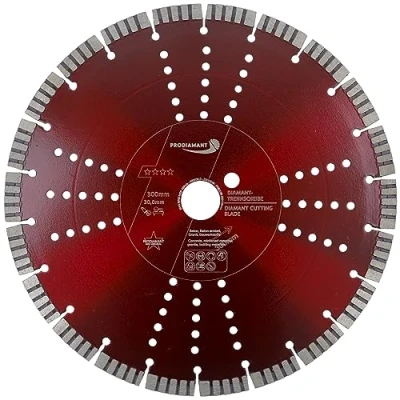 Abbildung von PRODIAMANT Turbo Diamant Trennscheibe Beton 300mm x 30 mm Segmenthöhe 12mm