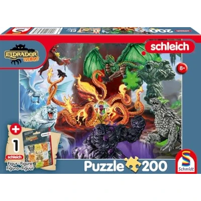 Abbildung von Schmidt Spiele 56566 Eldrador, Fiese Kreaturen, 200 Teile Kinderpuzzle, mit Einer Orginal Schleich Figur, Mehrfarbig