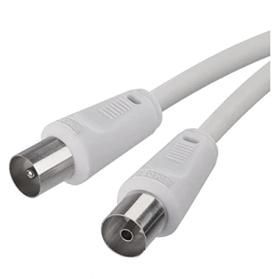Abbildung von EMOS Antennenkabel, Koaxialkabel, Fernsehkabel 5 m, Koax Kabel für Digitales Fernsehen, TV, Receiver, SAT, doppelt abgeschirmt, gerader Stecker auf gerade Buchse