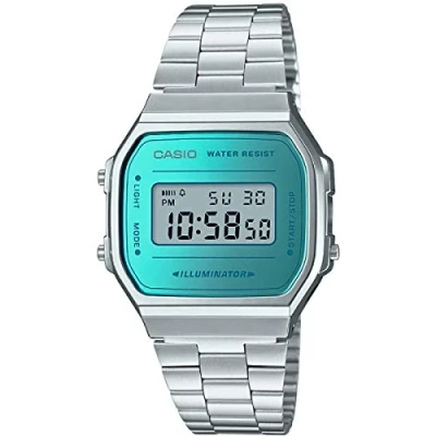 Abbildung von CASIO Unisex Erwachsene Armbanduhr Digital Quarz Edelstahl A168WEM 2EF