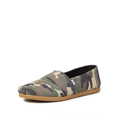 Abbildung von TOMS ALPARGATA Espadrille Canvas Herren, green Woodland Camouflage Print, 41 EU