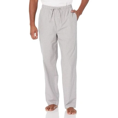 Abbildung von Amazon Essentials Herren Gewebte Pyjamahose, Gerade Geschnitten, Grau Karomuster, XL