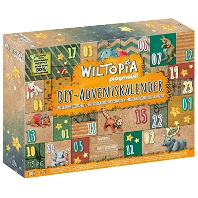 Abbildung von PLAYMOBIL Wiltopia 71006 DIY Do it Yourself Adventskalender Tierische Weltreise 2022 mit 24 Überraschungen für individuelle Gestaltung und Selbstbefüllung, 118 teilig, Kinder ab 4 Jahren