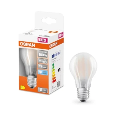 Abbildung von OSRAM Filament LED Lampe mit E27 Sockel, Kaltweiss (4000K), klassiche Birnenform, 10W, Ersatz für 100W Glühbirne, Retrofit CLASSIC A