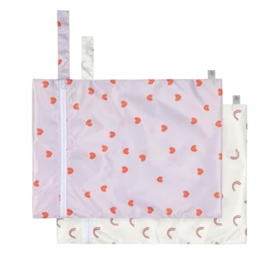 Abbildung von LÄSSIG Nasstasche wiederverwendbar für Kind Baby 2 Stück/Wet Bag Happy Rascals Heart