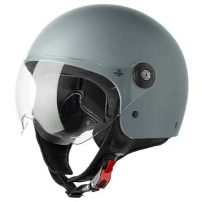 Abbildung von VINZ Duoro Roller Helm Jet Mopedhelm Herren und Damen in Gr. XS XXL Jethelm mit Visier ECE 22.06 Zertifiziert Motorradhelm Erhältlich Grau