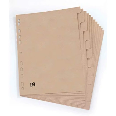 Abbildung von Oxford Touareg Register DIN A4, Recycling Karton, 12 Taben, beige
